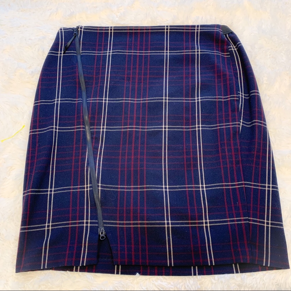 Lane Bryant Navy Plaid Pencil Skirt